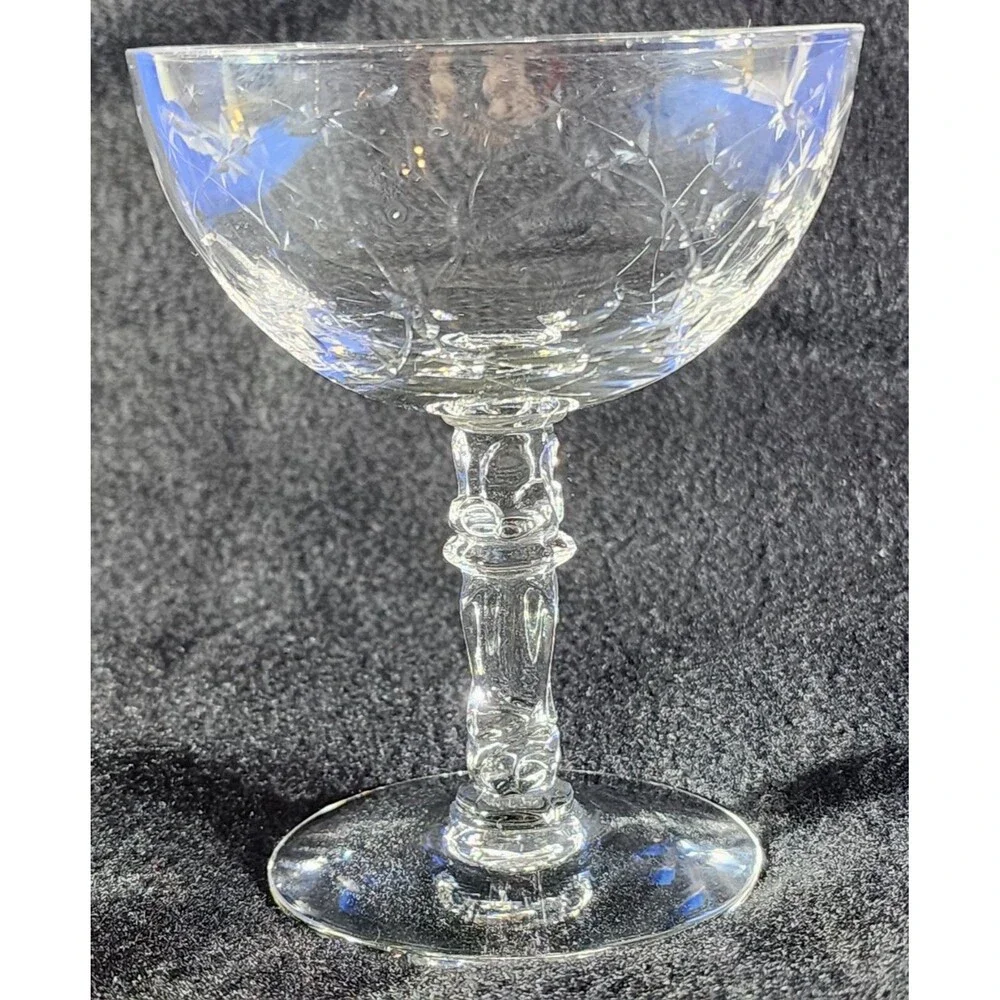 Vintage Champagne Glasses, Fostoria Christiana Pedestal Sherbet, Fine Crystal...